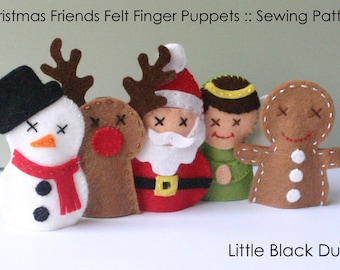 Muster: Christmas Friends Filz Fingerpuppen