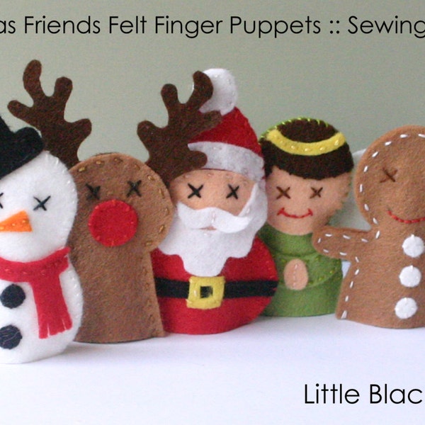 Modèle: Marionnettes à doigts en feutre amis de Noël