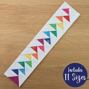 Off Set Flying Geese Strips for Paper Piecing (FPP), 11 sizes included, perfect for quilt borders. Double Flying Geese, border strip