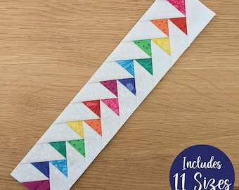 Off Set Flying Geese Strips for Paper Piecing (FPP), 11 sizes included, perfect for quilt borders. Double Flying Geese, border strip