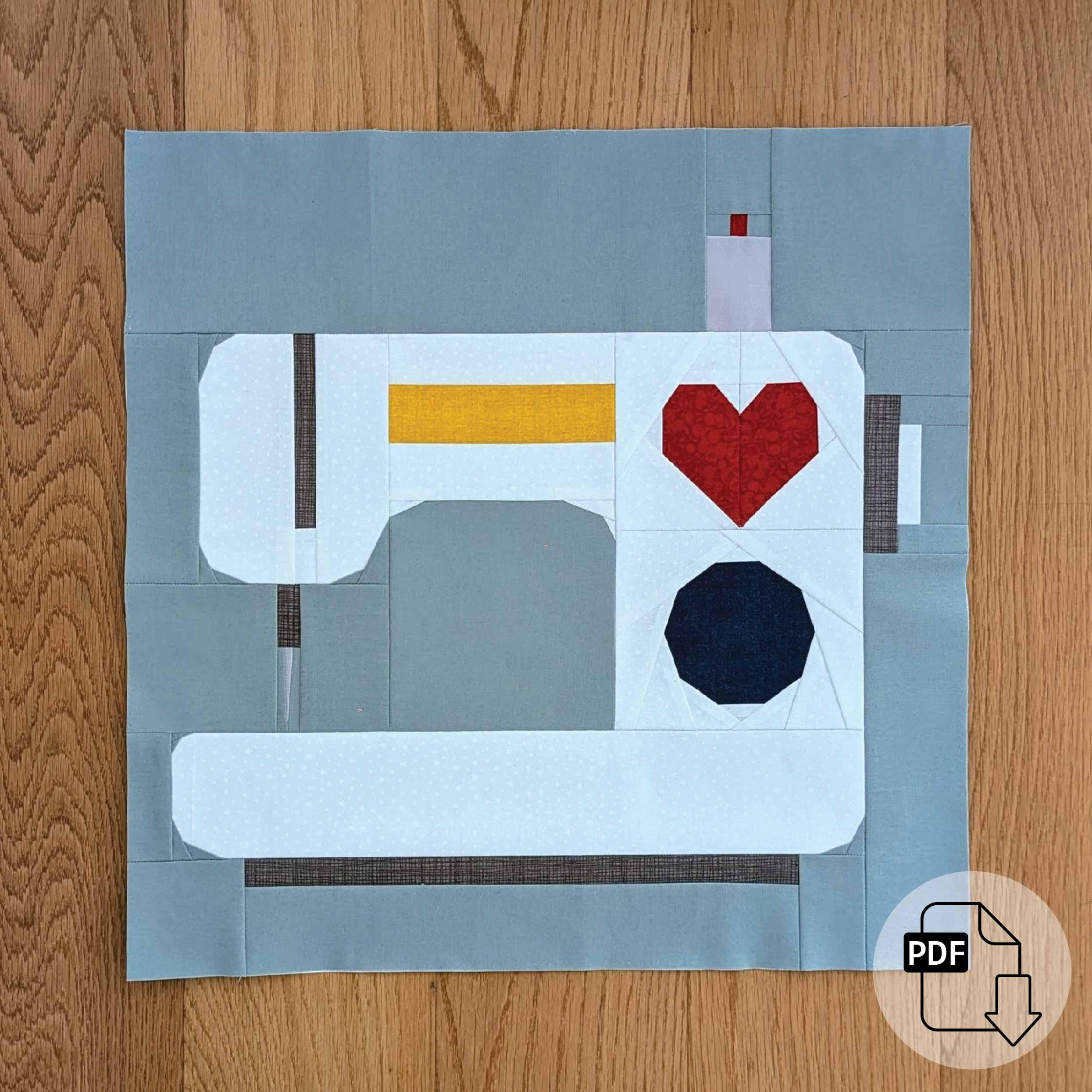 Sewing Machine Paper Piecing Quilt Block Pdf Pattern - Etsy