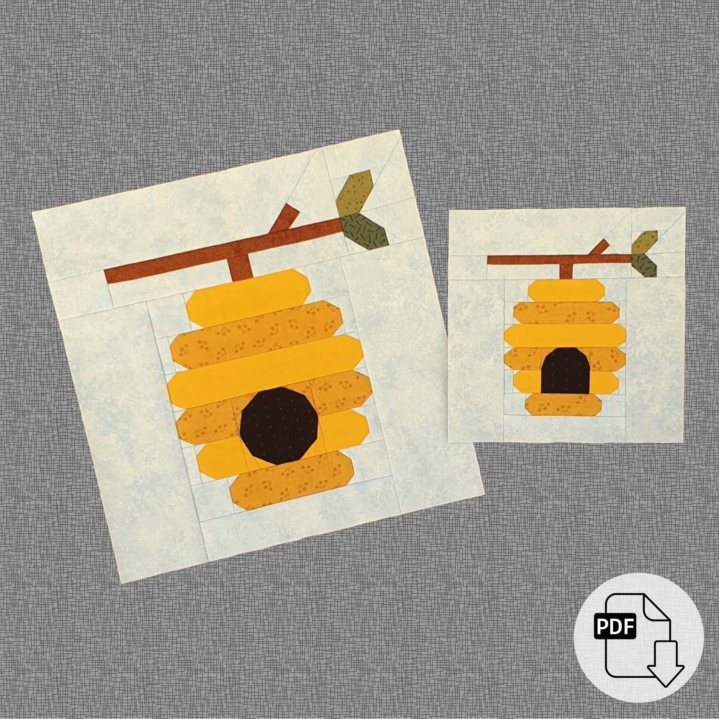 Beehive FPP Quilt Block Perfect for Spring and Summer Themed Patchwork ...