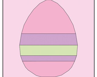 Striped Easter Egg : Paper Piecing pdf Pattern