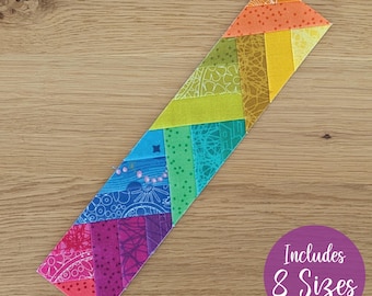 Triple Herringbone Strips | Paper Piecing | 8 sizes | IDEAL for quilt borders, accents, totes, pouches | Prairie Braid | Log Cabin | Lattice