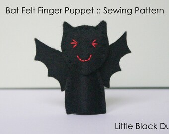Pattern: Bat Felt Finger Puppet