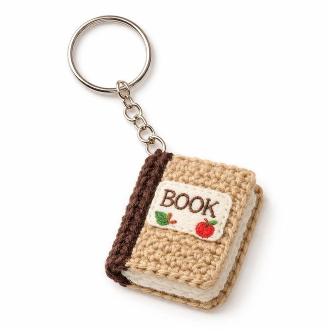 Book Keyring Tiny Crochet Book Charm Keyring – Literary Gift for Readers, Library ...
