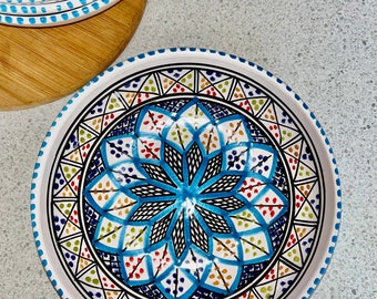 Tunisian Handmade Patterned Bowl – Serving Dish | Pasta Bowl | Dinner | Ceramic |  Unique Gift - Eid - Ramadan - Christmas