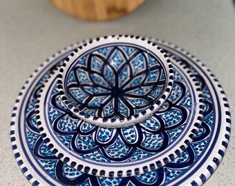 Tunisian Handmade Patterned Plate – Dinner | Ceramic |  Unique Gift - Eid - Ramadan - Christmas