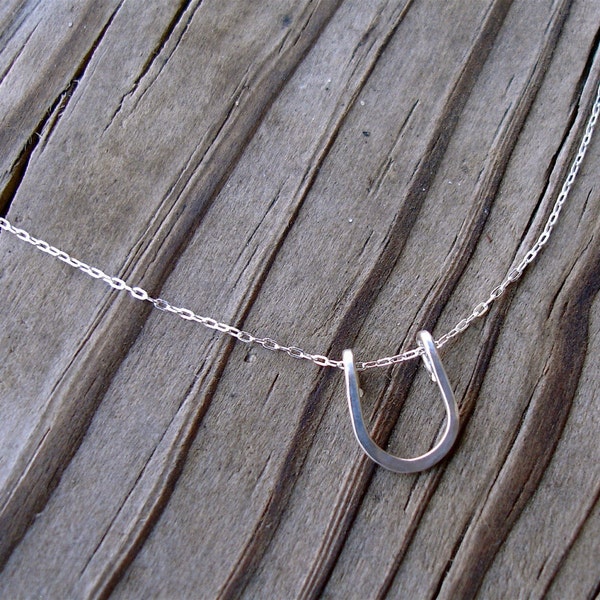 sterling silver teeny horseshoe necklace