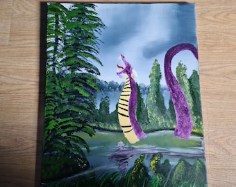 Dragon of the lake - Acrylic on Canvas
