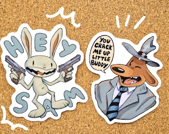 Autocollants en vinyle Sam & Max | Sticker imperméable