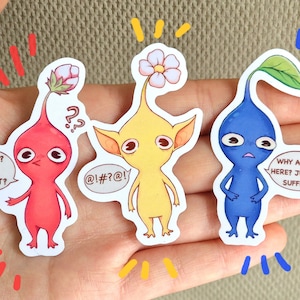 Pikmin Vinyl Stickers | Waterproof stickers