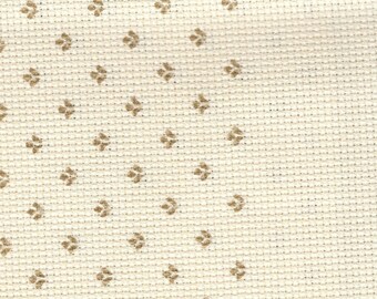 Yorktown Prints 14 Count Ecru with Brown Aida Cross Stitch Fabric 14.75" Square