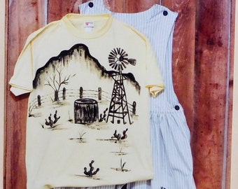 Country Windmill Scene Hot Iron Transfer 6645 Bee Hive Paint or Embroidery