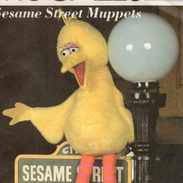 BIG BIRD Stuffed Doll, McCall's Sewing Pattern 8406 UNCUT Stuffed Sesame Street Muppet Character