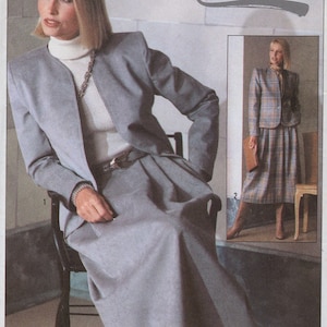 Misses Lined Suit in 2 Lengths, Simplicity Sewing Pattern 7685 UNCUT Size 8 Vintage 1986