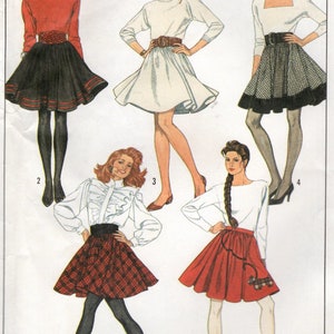 Easy Circle Skirt, Simplicity Pattern 8743 sizes 6 8 10 12 UNCUT Vintage 1988 image 1