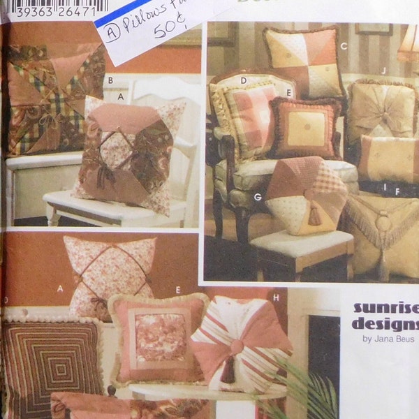 Simplicity 10 Great Pillows Sewing Pattern 5605 Decorators Corner UNCUT