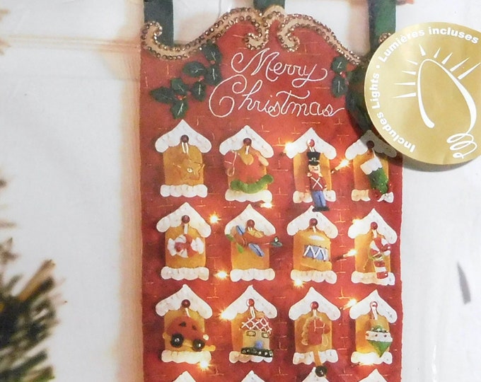 Bucilla Toy Store Advent Calendar Lighted Christmas Felt Applique