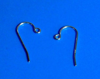 Sterling Silver Ear Wires with Simple Loop 10 Pieces 5 Pairs Ear Hooks