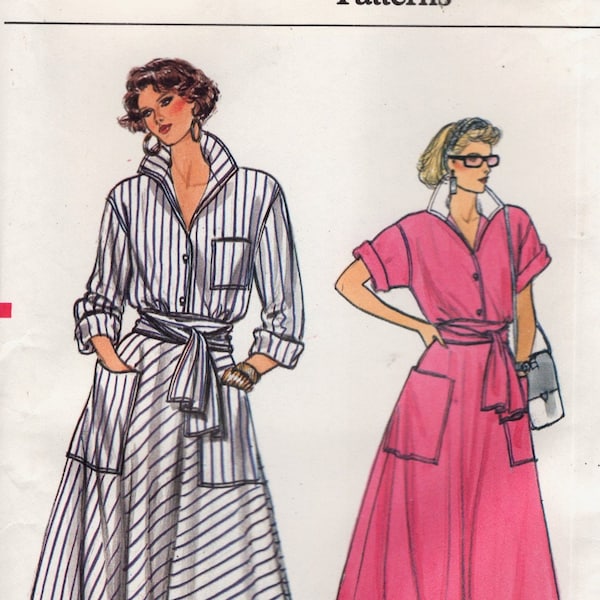 Flared Skirt in 2 Lengths, Sash, and Blouse, Vogue Sewing Pattern 9249 sizes 8 10 12 UNCUT Vintage 1980s