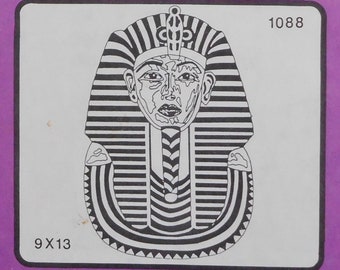 Egyptian Pharaoh Mask Hot Iron Transfer Pretty Punch 1088 Needlepoint, Fabric Painting, Embroidery