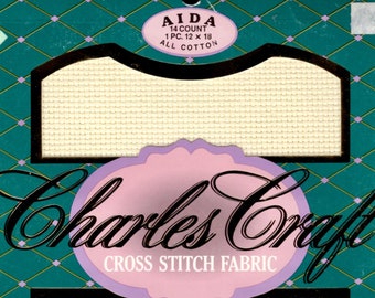 Charles Craft 14 Count Aida Cross Stitch Fabric 12" x 18" Ivory