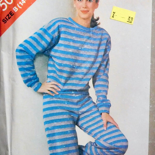 Misses Pull On Pants and Pullover Top Butterick Sewing Pattern 5083 sizes 14 16 18  Jogging Suit UNCUT