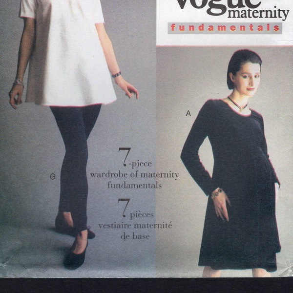 Misses Maternity Dress, Tunic, Skirt, Leggings Easy Vogue Sewing Pattern 9277 sizes 6 8 10 UNCUT Vintage 1995