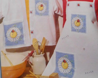 Gingham Daisies Large Iron-On Soft Transfer Ladybugs by Creation Plaid #58003 Vintage 1996