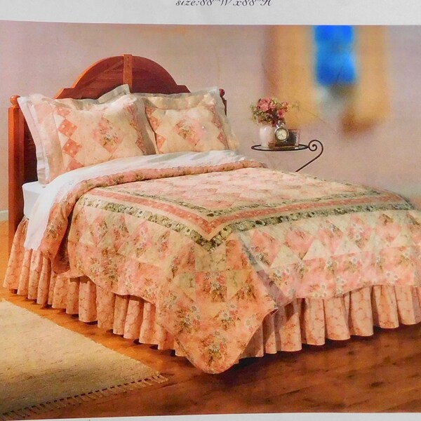 French Daisy Quilt, Pillow Shams, Dust Ruffle Pattern by Maren Scott, Kings Road