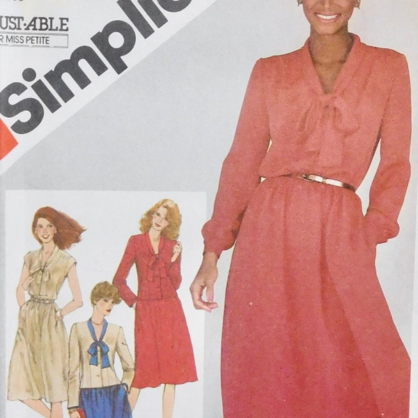 Misses Pullover Dress and Unlined Jacket Simplicity Sewing Pattern 5166 sizes 12 18 20 UNCUT