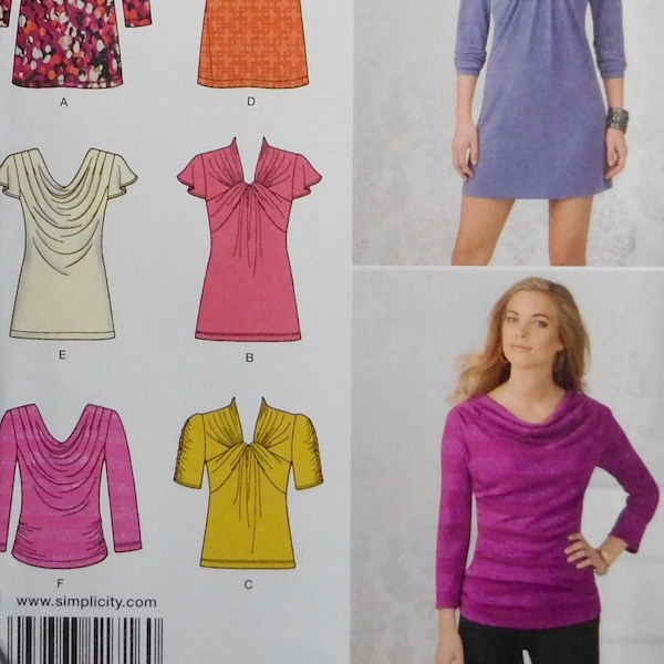 Simplicity Misses Dress Top Tunic Pattern 1716 sizes 4 to 12 or 12 to 20 UNCUT