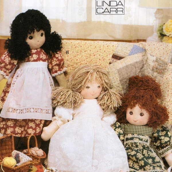 18 Inch Rag Doll and Clothes, Vogue Sewing Pattern 7418, Linda Carr, Vogue Doll Collection UNCUT