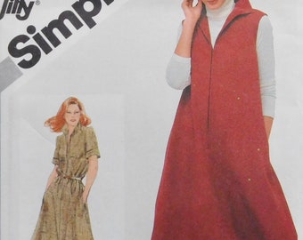 Misses Pullover Dress or Jumper Simplicity Jiffy Sewing Pattern 5197 sizes 6 8 10 UNCUT Vintage 1981