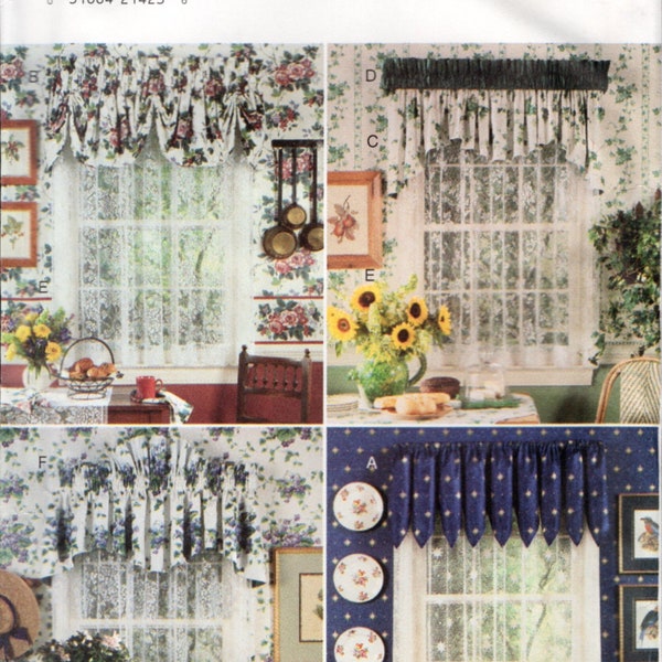 Valances and Lace Curtains Butterick Sewing Pattern 3970 UNCUT Vintage 1995 Waverly