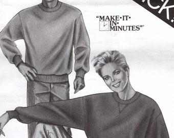 Stretch & Sew Ann Person Sewing Pattern 302 Easy Sweatshirt, Make it in Minutes, Chest / Bust Sizes 30 32 34 36 38 40 42 44 46