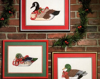 Waterfowl Christmas Collection, Something Special Cross Stitch Embroidery Needlepoint Patterns, Color Charts 90028 Holly Martin