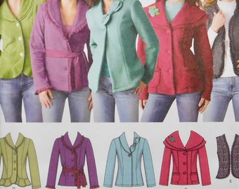 Simplicity Misses Vest and Jackets with Front and Collar Variations Pattern 4032 sizes 8 10 12 14 16 UNCUT