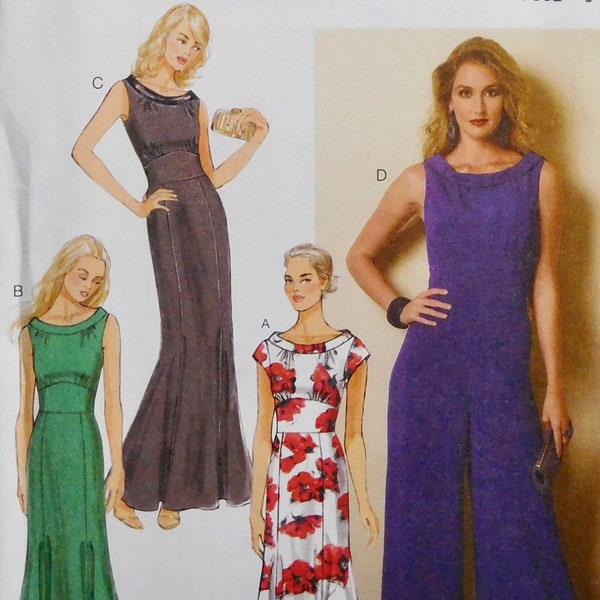 Misses Dresses and Jumpsuit Butterick Easy Sewing Pattern B6130 UNCUT