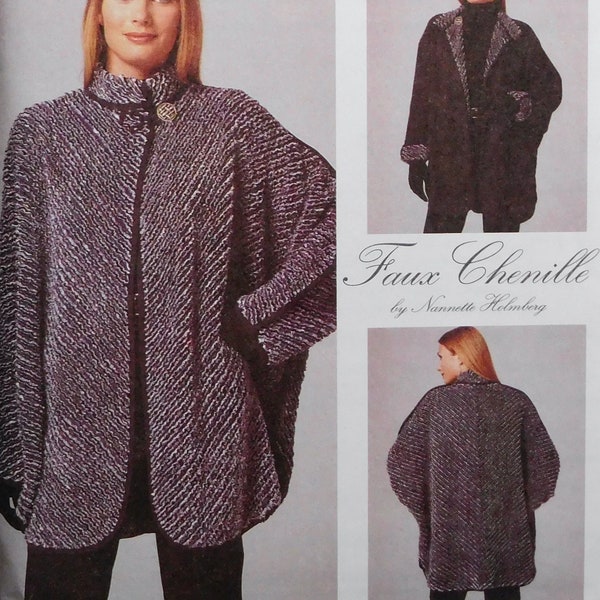 Misses Reversible Faux Chenille Creative Jacket by Nannette Holmberg, McCalls Sewing Pattern 8528 UNCUT Sizes 6 to 24