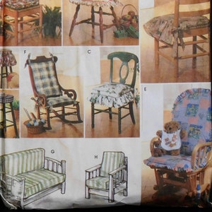 Chair, Futon, Glider Cushions and Covers, Simplicity Home Decorating Pattern 7966 UNCUT