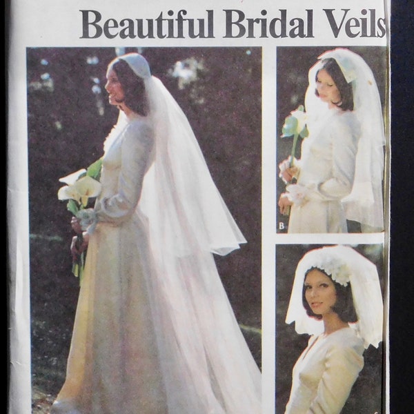 Bridal Veils Butterick Sewing Pattern 3753 UNCUT 3 Styles Vintage 1974