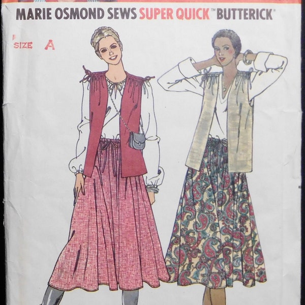 Misses Fast Skirt and Vest Butterick Pattern 6271 sizes 8 10 12 Marie Osmond UNCUT