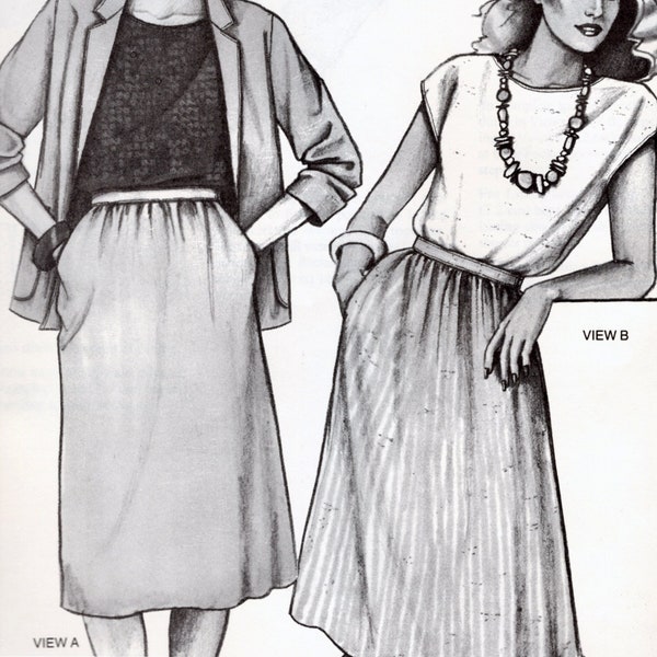 Stretch & Sew Ann Person Sewing Pattern 428 A-Line Skirt with Side Pocket Hip Sizes 32 34 36 38 40 42 44 46 48 UNCUT