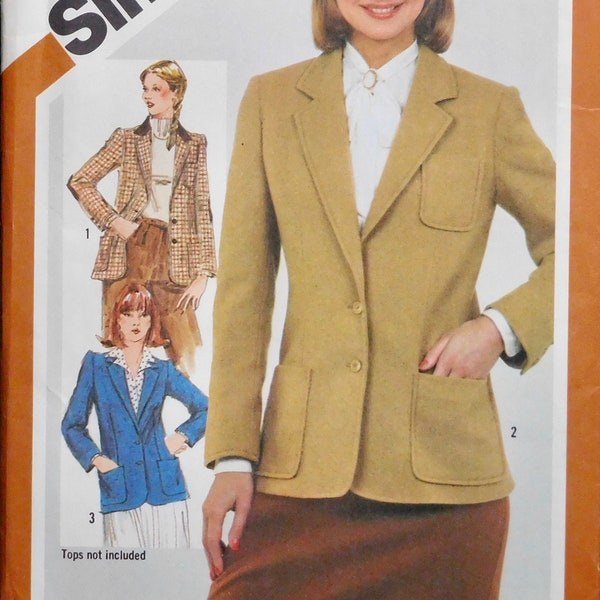 Misses Fuss-Free Fit Lined Blazer Simplicity Sewing Pattern 5202 UNCUT Vintage 1981