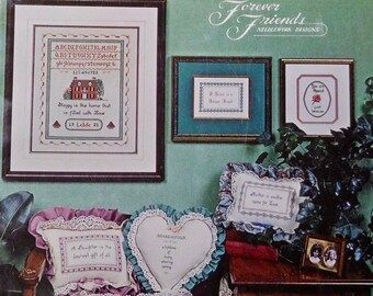 Near and Dear Embroidery Pattern Book 4 Forever Friends Needlework Design Vintage 1981