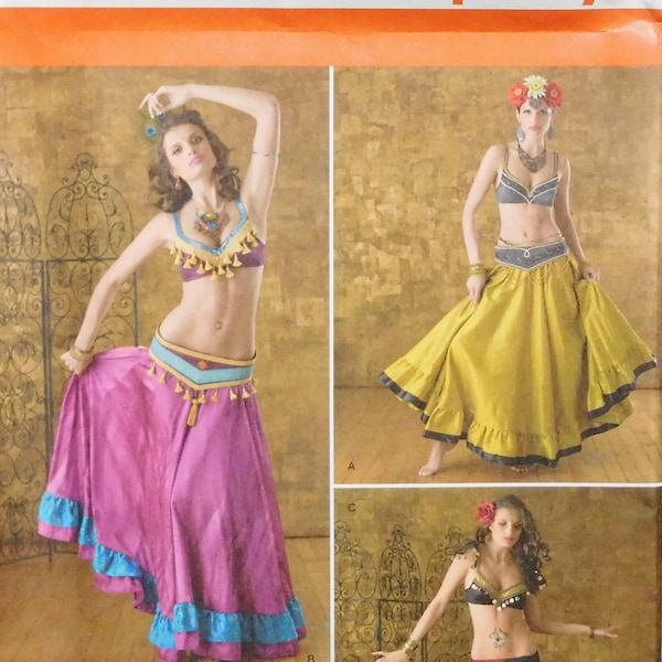 Misses Belly Dancer Costumes Simplicity Sewing Pattern 2158 Andrea Schewe Size 6 8 10 12 UNCUT