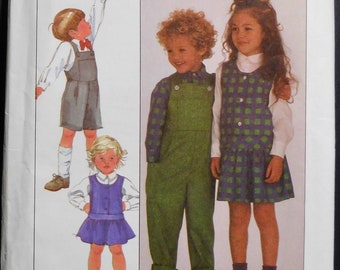 Children's Jumper, Shirt and Overalls Simplicity Sewing Pattern 8932 size 4  1980s UNCUT
