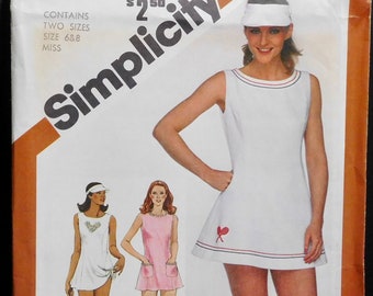 Misses Tennis Dress, Bloomers, Visor Simplicity Sewing Pattern 5142 Vintage 1981 UNCUT